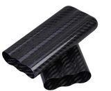 Black Carbon Fiber 3-Cigar Case - Lightweight Travel Humidor for 57 Ring Gauge Cigars