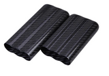 Black Carbon Fiber 3-Cigar Case - Lightweight Travel Humidor for 57 Ring Gauge Cigars