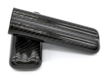 Black Carbon Fiber 2-Cigar Case – Lightweight Travel Humidor, Fits 57 Ring Gauge
