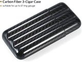 Black Carbon Fiber 3-Cigar Case - Lightweight Travel Humidor for 57 Ring Gauge Cigars