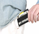 one_groove_black_carbon_card_holder_black_elastic_stripe_hold_cards_and_money_put_into_pant_pocket