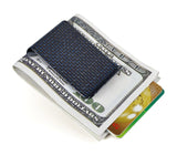 carbon fiber money clip glossy blue- L