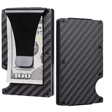 Carbon Fiber Money Clip Wallet - Aluminum Credit Card Wallet RFID - Mens Minimalist Slim Credit Card Holder - 2019 Upgraded Version