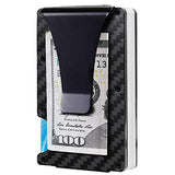 Carbon Fiber Money Clip Wallet - Aluminum Credit Card Wallet RFID - Mens Minimalist Slim Credit Card Holder - 2019 Upgraded Version