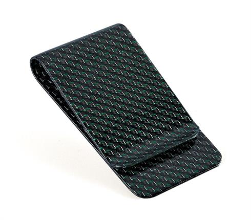 carbon fiber money clip glossy green - L